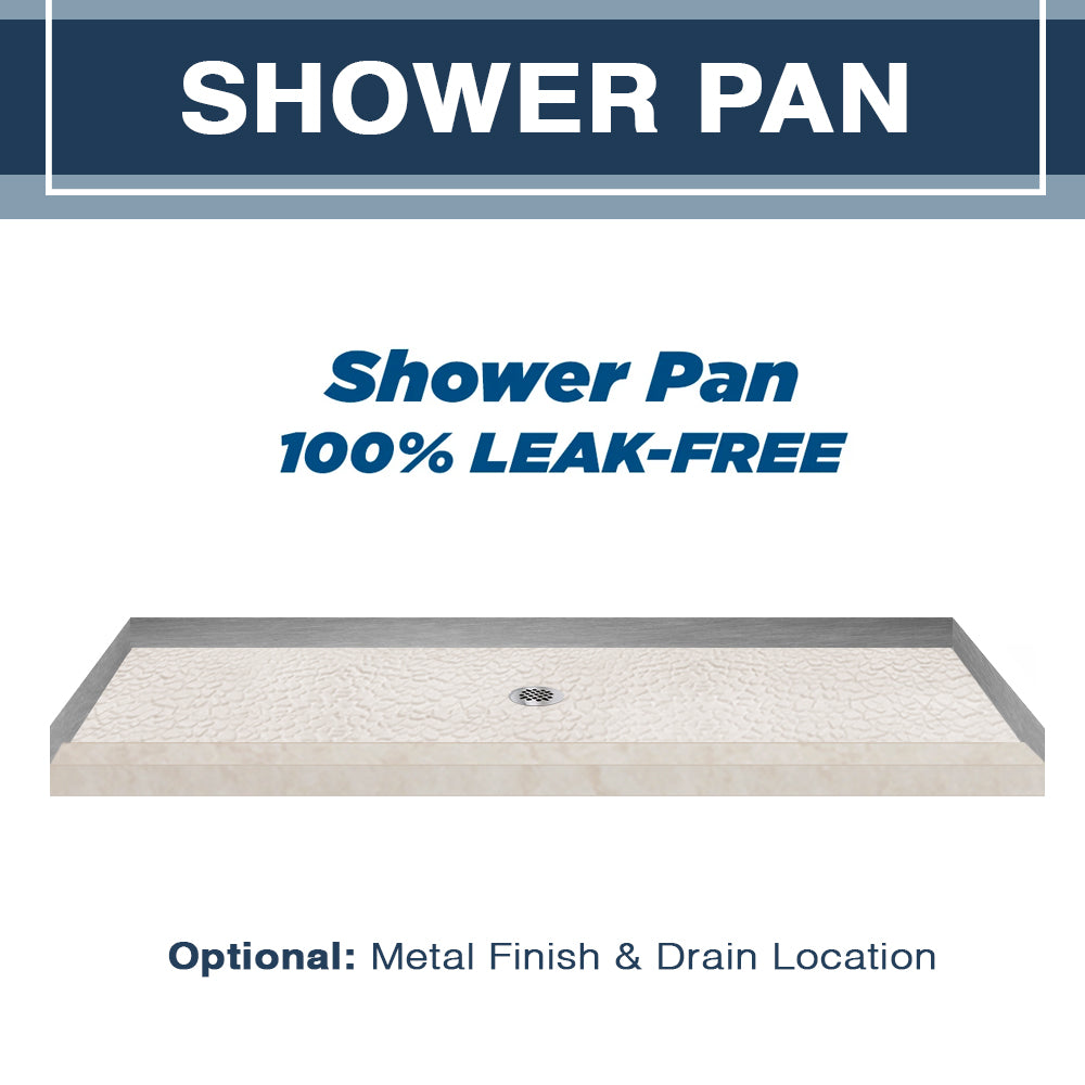 Freedom Rafe Marble Pebble Alcove Shower Enclosure Kit