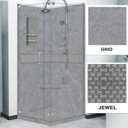 Corner Grio Medici Marble & Jewel Stone Accent Shower Remodel Kit