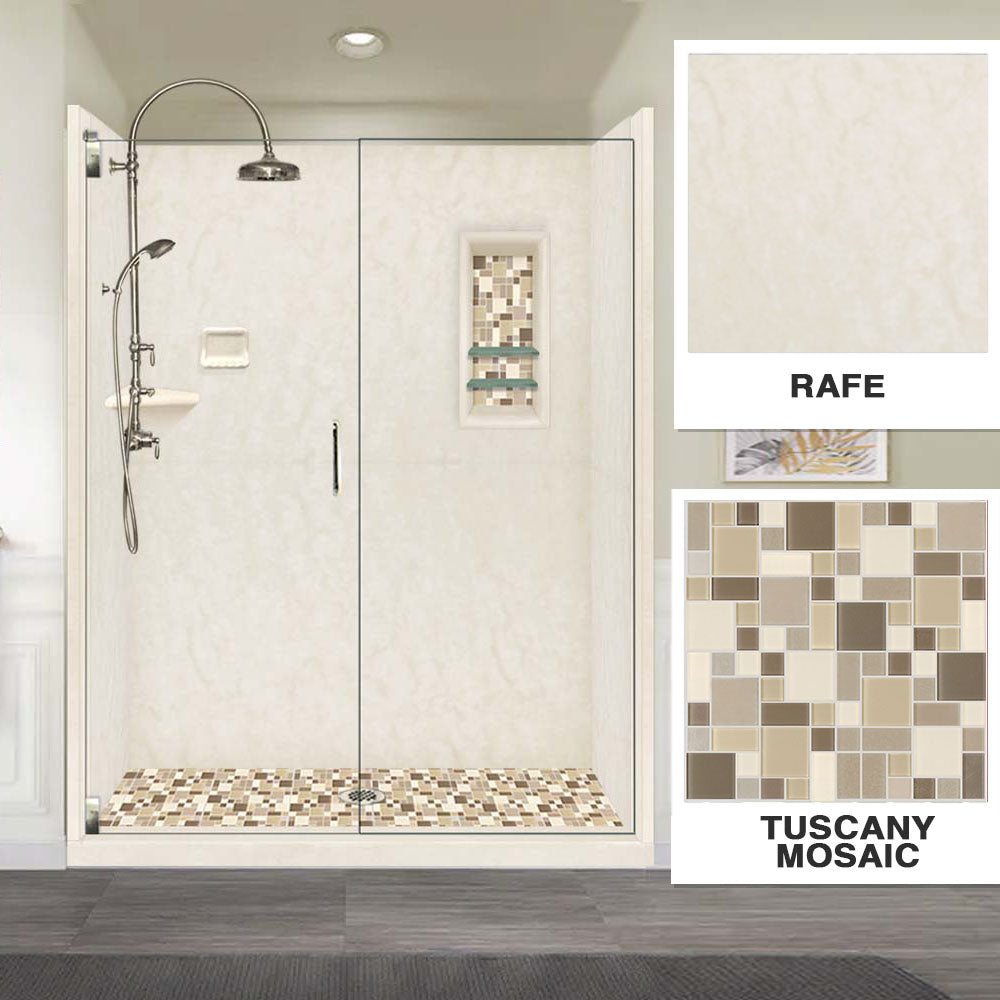Rafe Marble Tuscany Mosaic Alcove Shower Kit