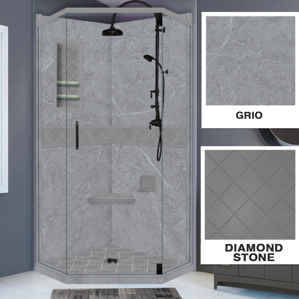 Grio Marble Diamond Neo Shower Enclosure Kit