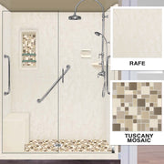 Freedom Alcove Rafe Medici Marble & Tuscany Mosaic Accent Shower Remodel Kit