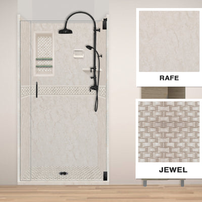 Rafe Marble Jewel Alcove Shower Enclosure Kit