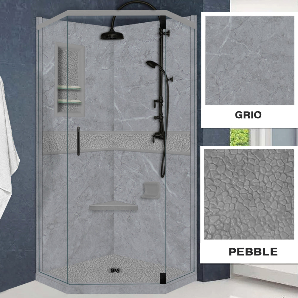 Grio Marble Pebble Neo Shower Enclosure Kit