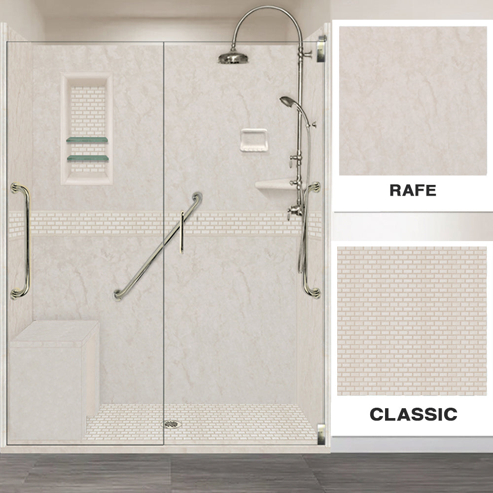 Freedom Rafe Marble Classic Alcove Shower Enclosure Kit