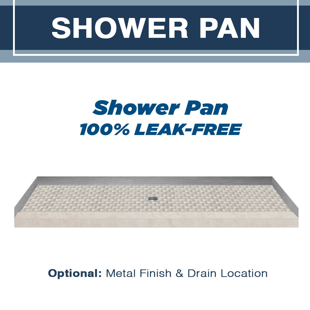 60" Alcove Rafe Medici Marble & Jewel Stone Accent Shower Remodel Kit