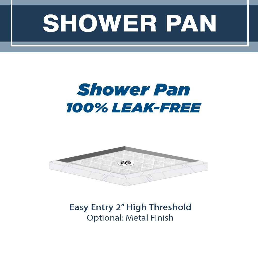 Carrara Marble Diamond Corner Shower Enclosure Kit