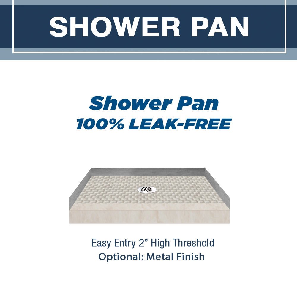 60" Alcove Rafe Medici Marble & Jewel Stone Accent Shower Remodel Kit