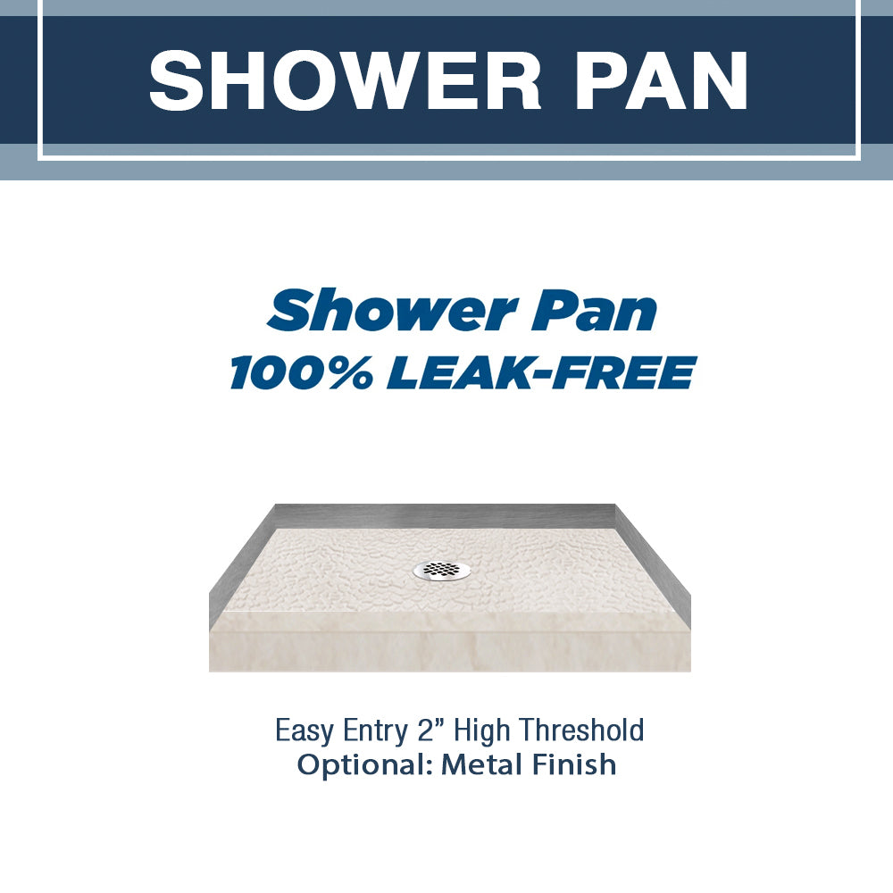 Freedom Rafe Marble Pebble Alcove Shower Enclosure Kit
