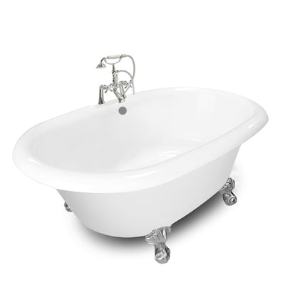 72 In. Clawfoot Bathtub Double (Includes Faucet and Drain)