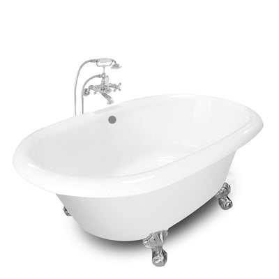 72 In. Clawfoot Bathtub Double (Includes Faucet and Drain)