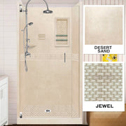 Alcove Desert Sand Sistine Stone & Jewel Stone Accent Shower Remodel Kit