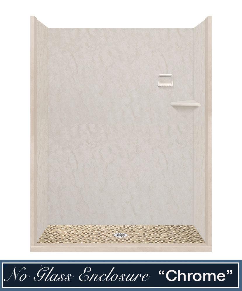 Special- Rafe Marble Alcove Shower Kit, with 3 Accent options (Liner Optional)