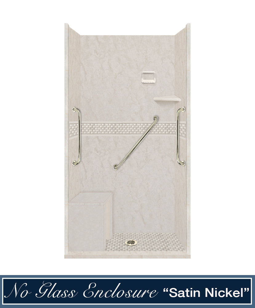 Freedom Rafe Marble Jewel Alcove Shower Enclosure Kit
