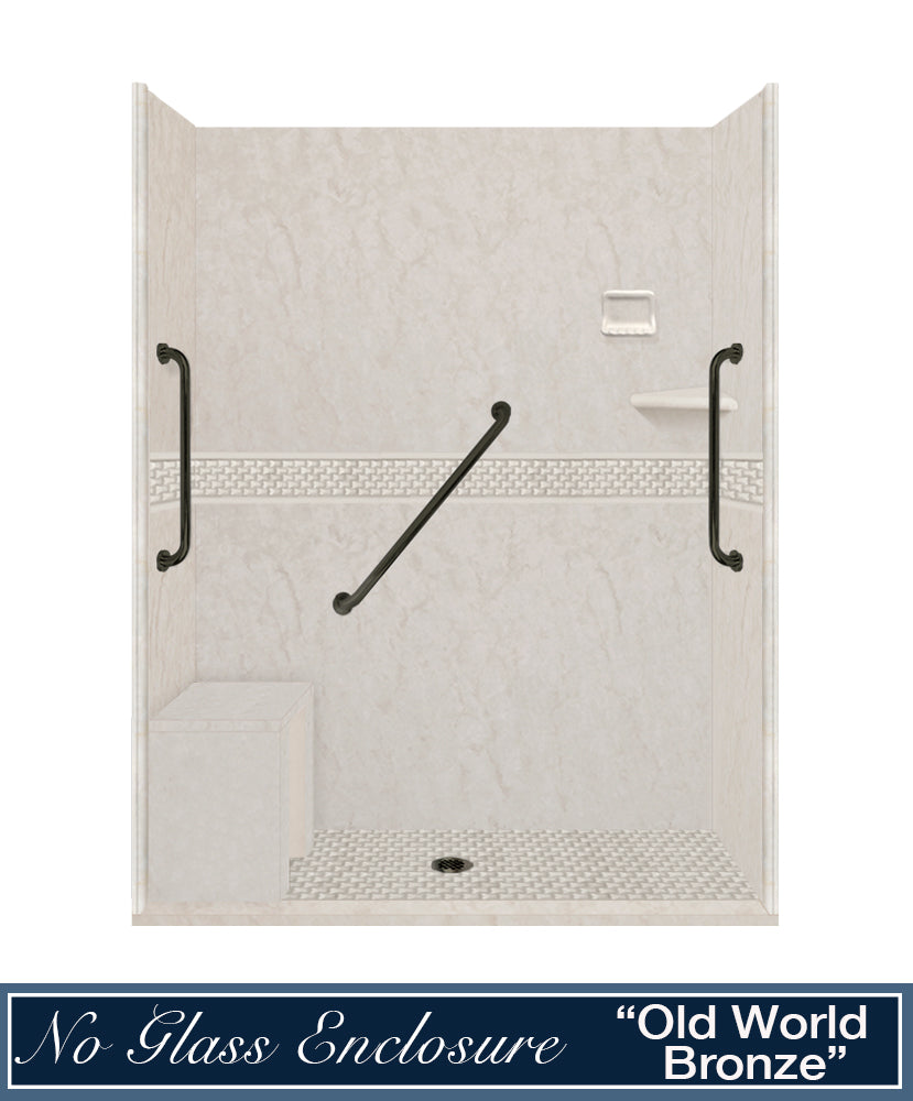 Freedom Rafe Marble Jewel Alcove Shower Enclosure Kit