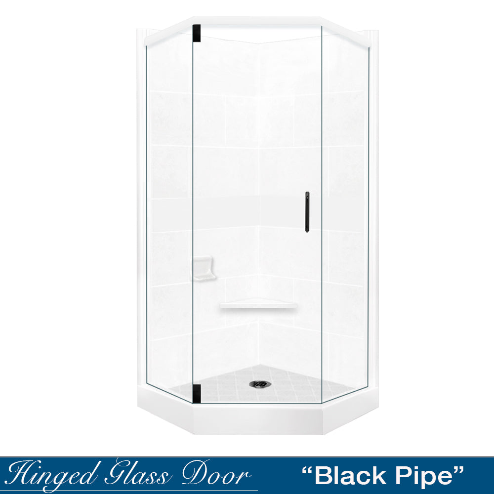 Neo-Angle Natural Buff Sistine Stone & Diamond Stone Accent Shower Remodel Kit