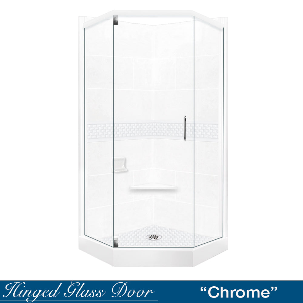 Neo-Angle Natural Buff Sistine Stone & Jewel Stone Accent Shower Remodel Kit