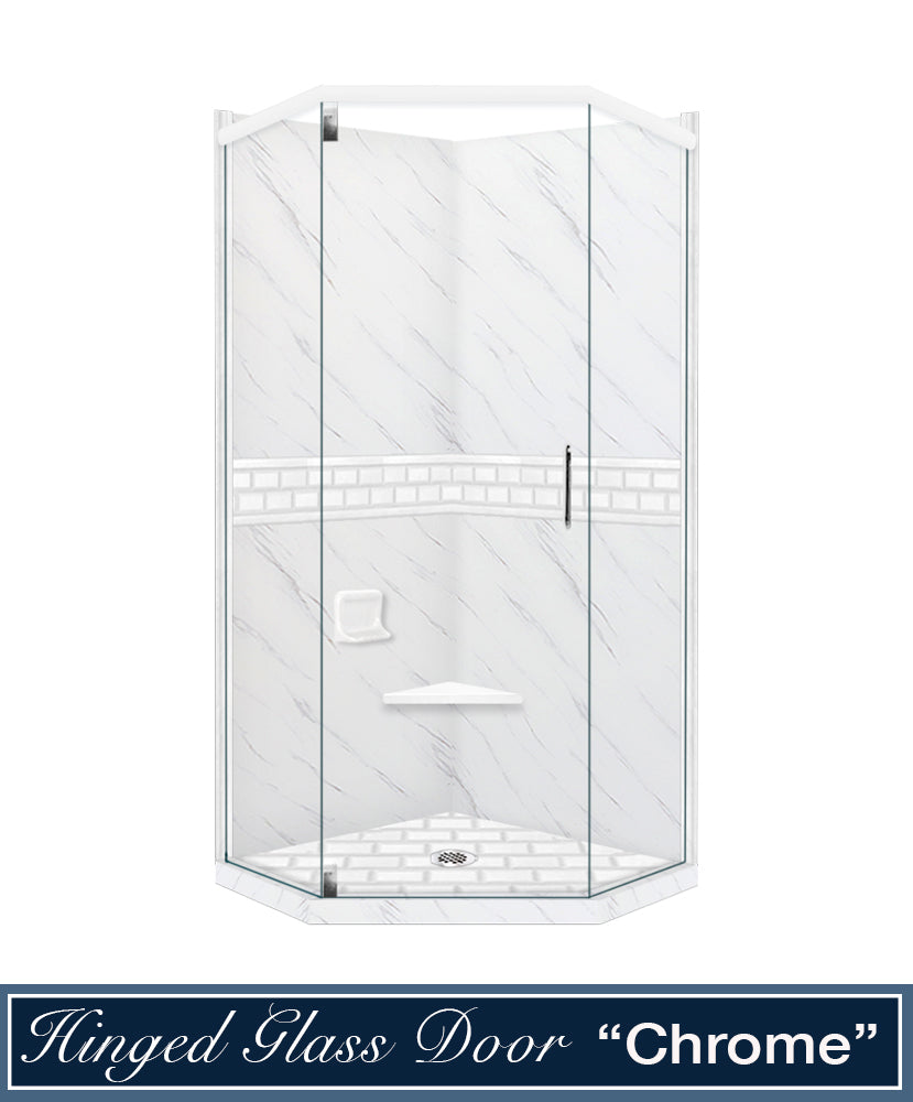 Carrara Marble Subway Neo Shower Enclosure Kit