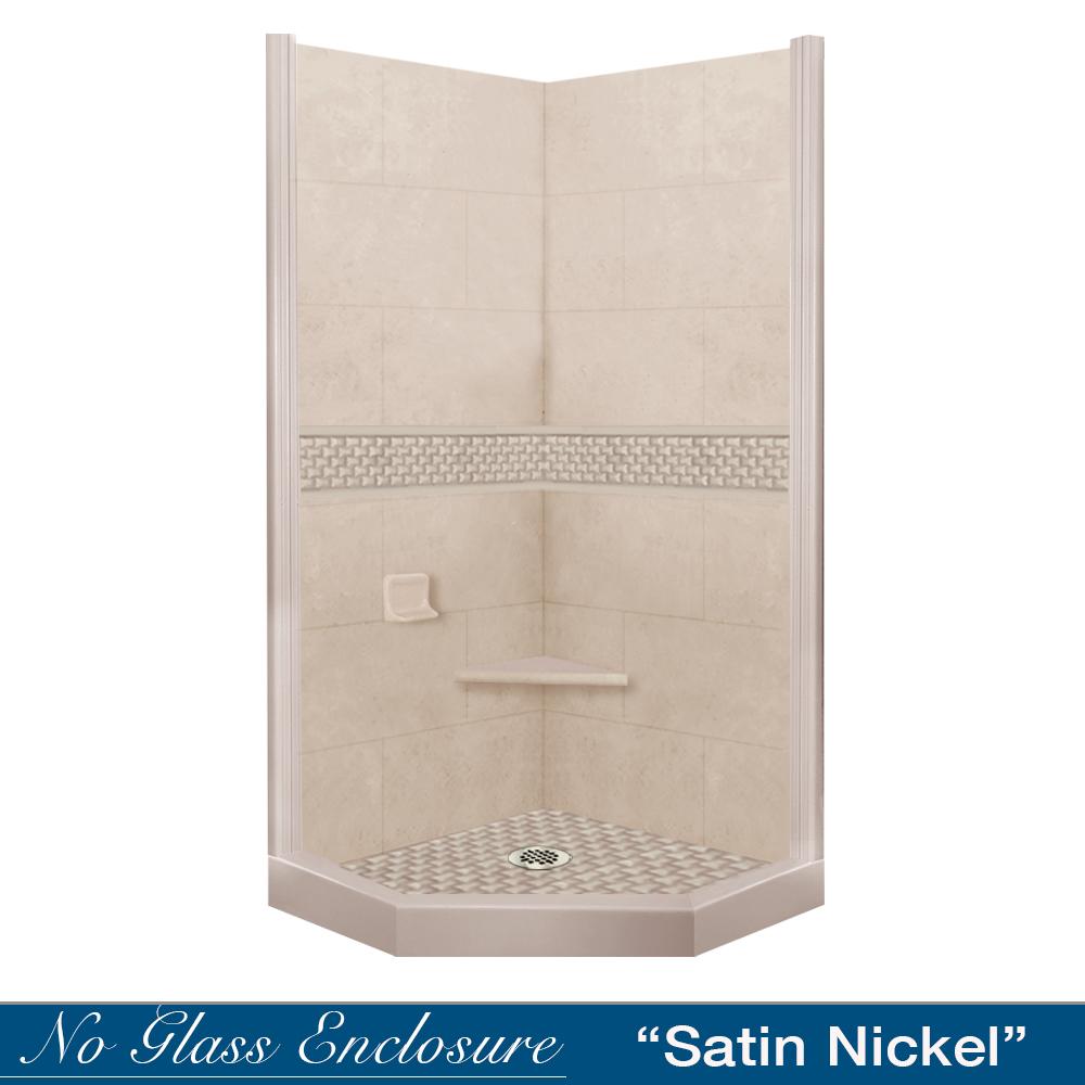 Neo-Angle Brown Sugar Sistine Stone & Jewel Stone Accent Shower Remodel Kit
