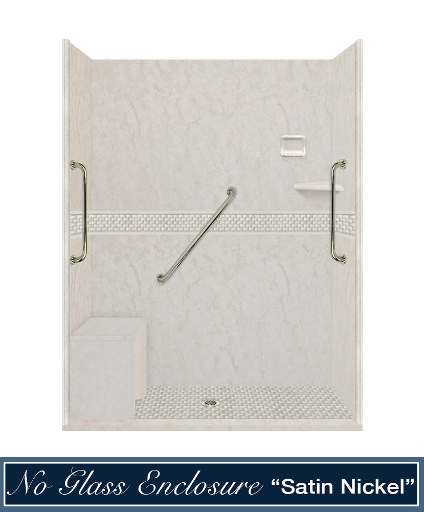 Freedom Rafe Marble Jewel Alcove Shower Enclosure Kit