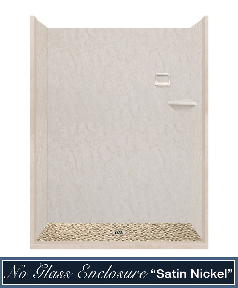 Special- Rafe Marble Alcove Shower Kit, with 3 Accent options (Liner Optional)