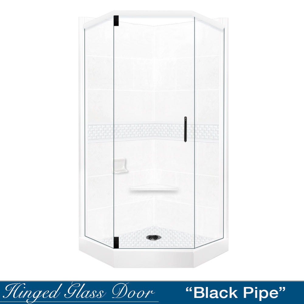 Neo-Angle Natural Buff Sistine Stone & Jewel Stone Accent Shower Remodel Kit