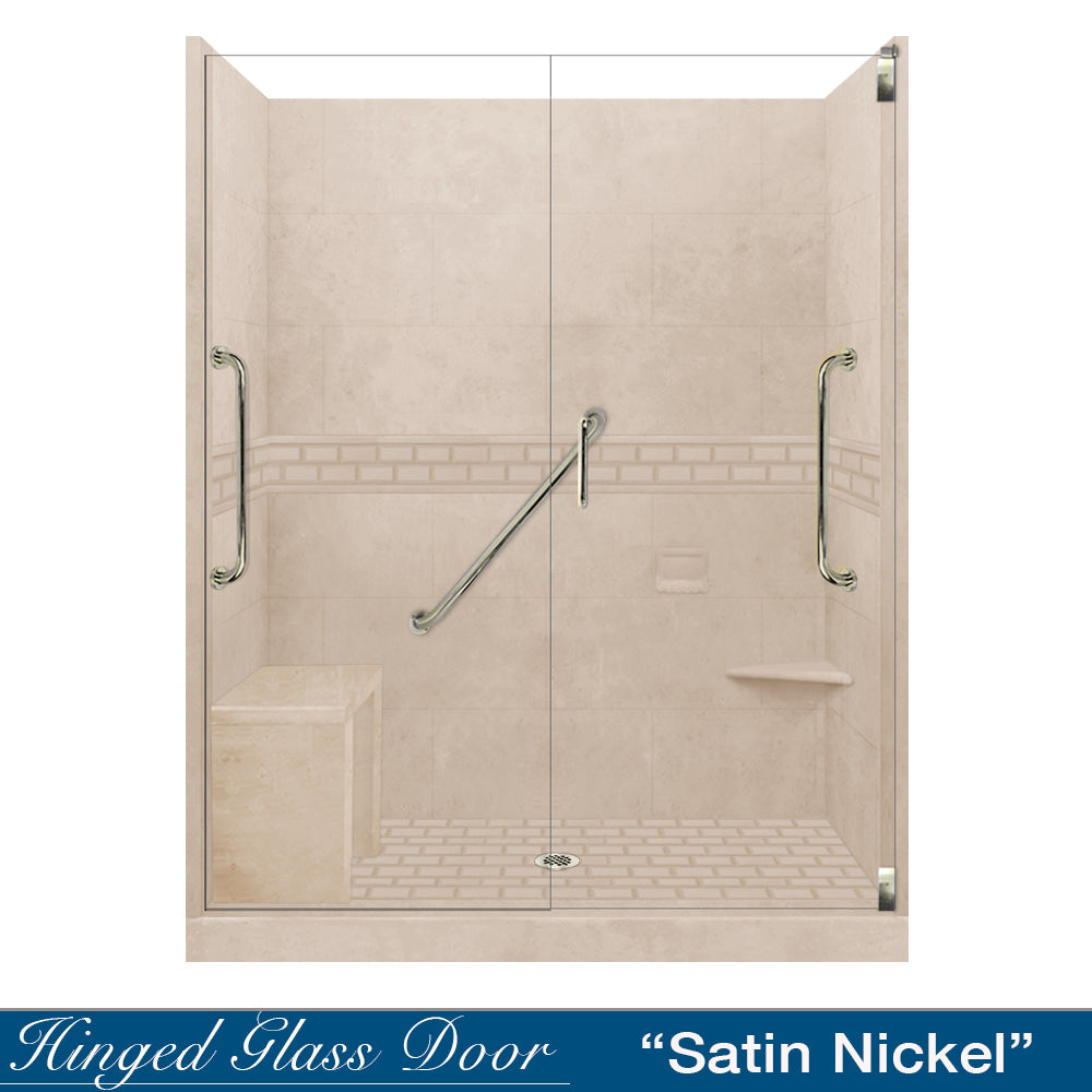 Freedom Subway Brown Sugar 60" Alcove Shower Enclosure Kit