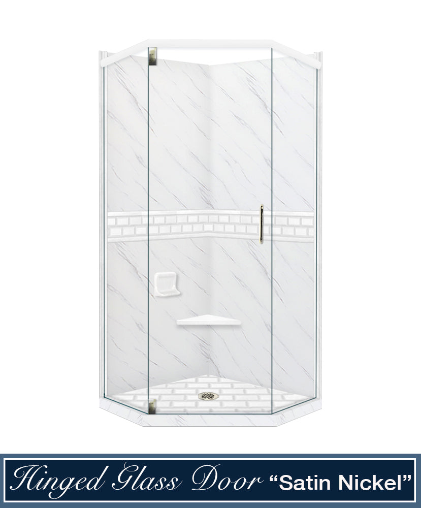 Carrara Marble Subway Neo Shower Enclosure Kit