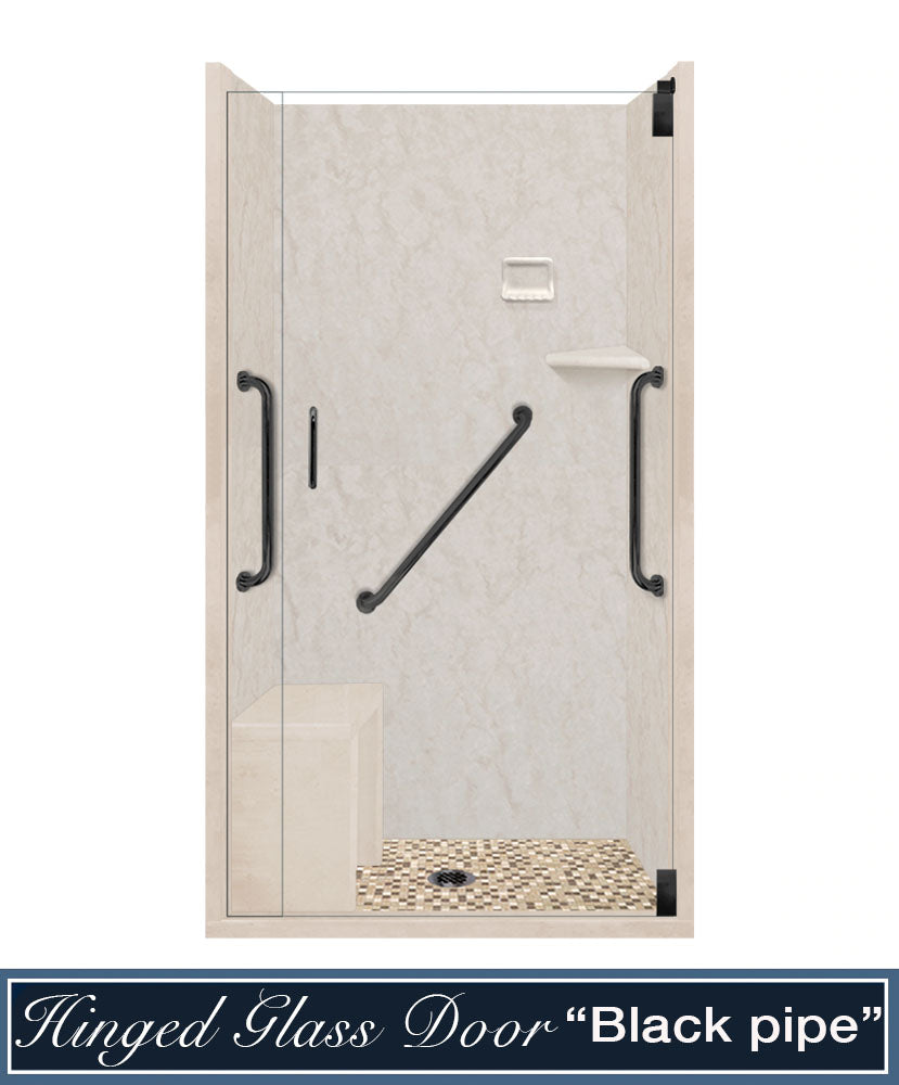 Freedom Rafe Marble Roma Mosaic Alcove Shower Enclosure Kit
