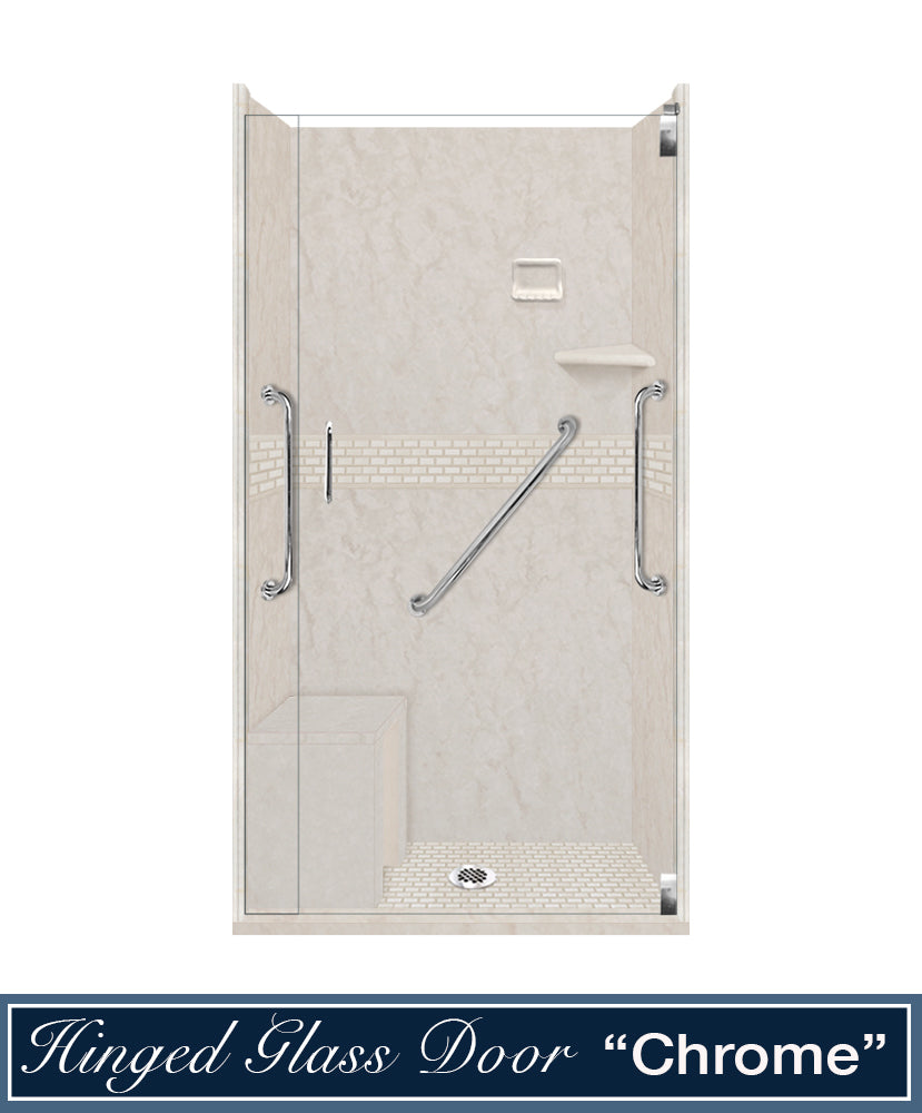 Freedom Rafe Marble Classic Alcove Shower Enclosure Kit