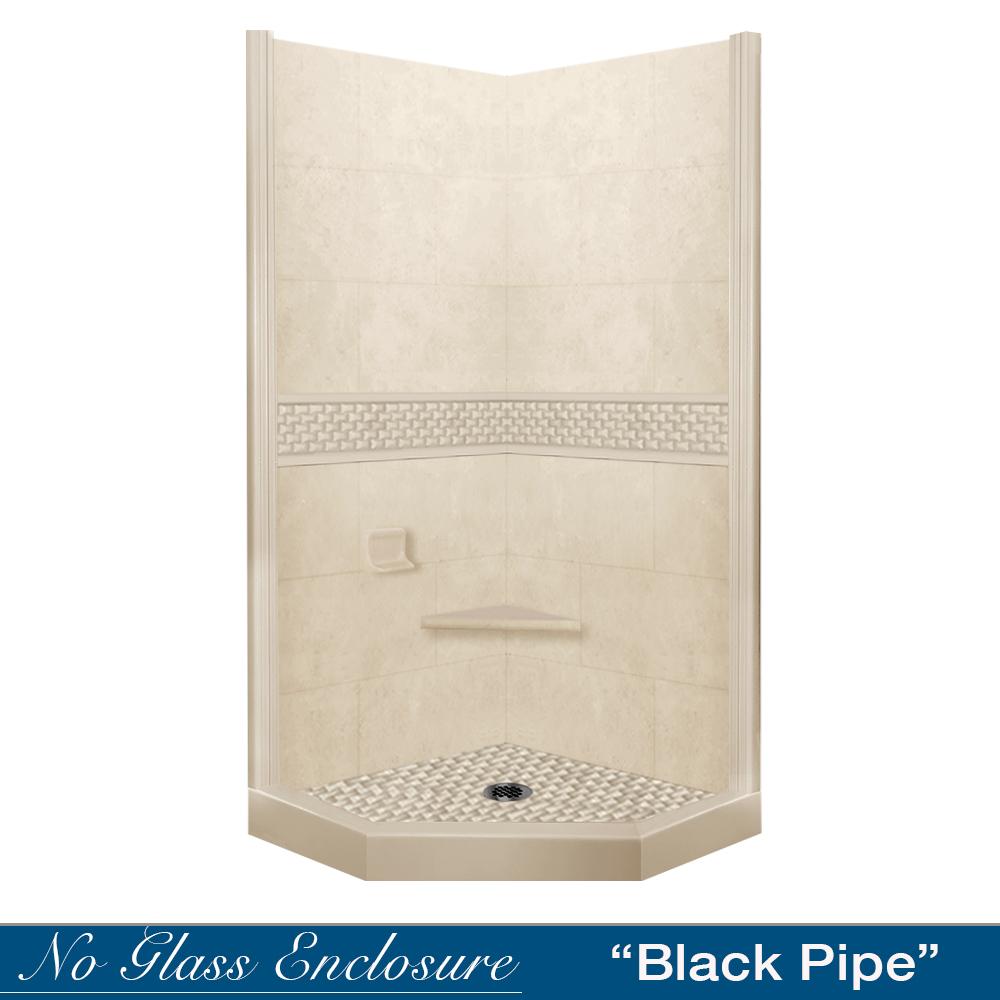 Neo-Angle Desert Sand Sistine Stone & Jewel Stone Accent Shower Remodel Kit