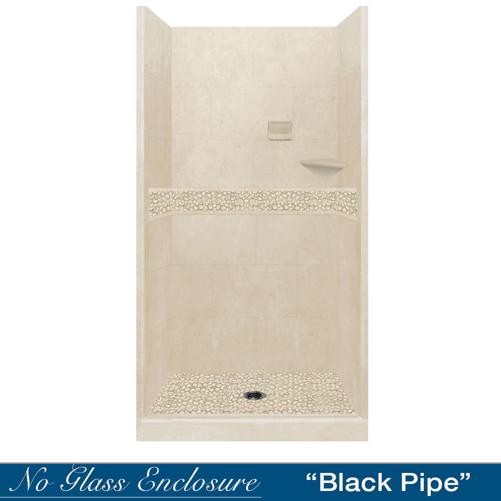 Alcove Desert Sand Sistine Stone & Jewel Stone Accent Shower Remodel Kit
