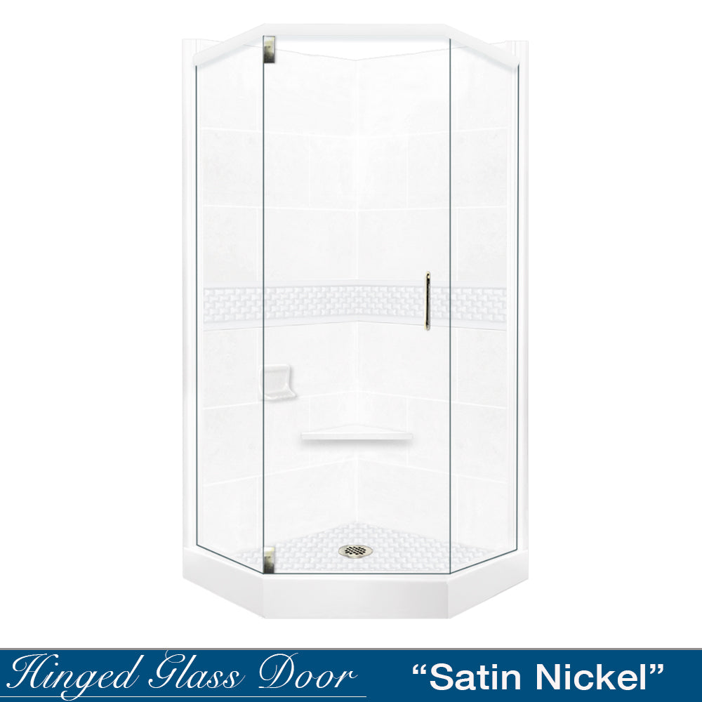 Neo-Angle Natural Buff Sistine Stone & Jewel Stone Accent Shower Remodel Kit