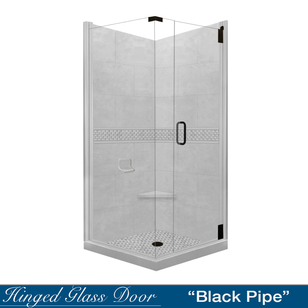 Corner Portland Cement Sistine Stone & Jewel Stone Accent Shower Remodel Kit