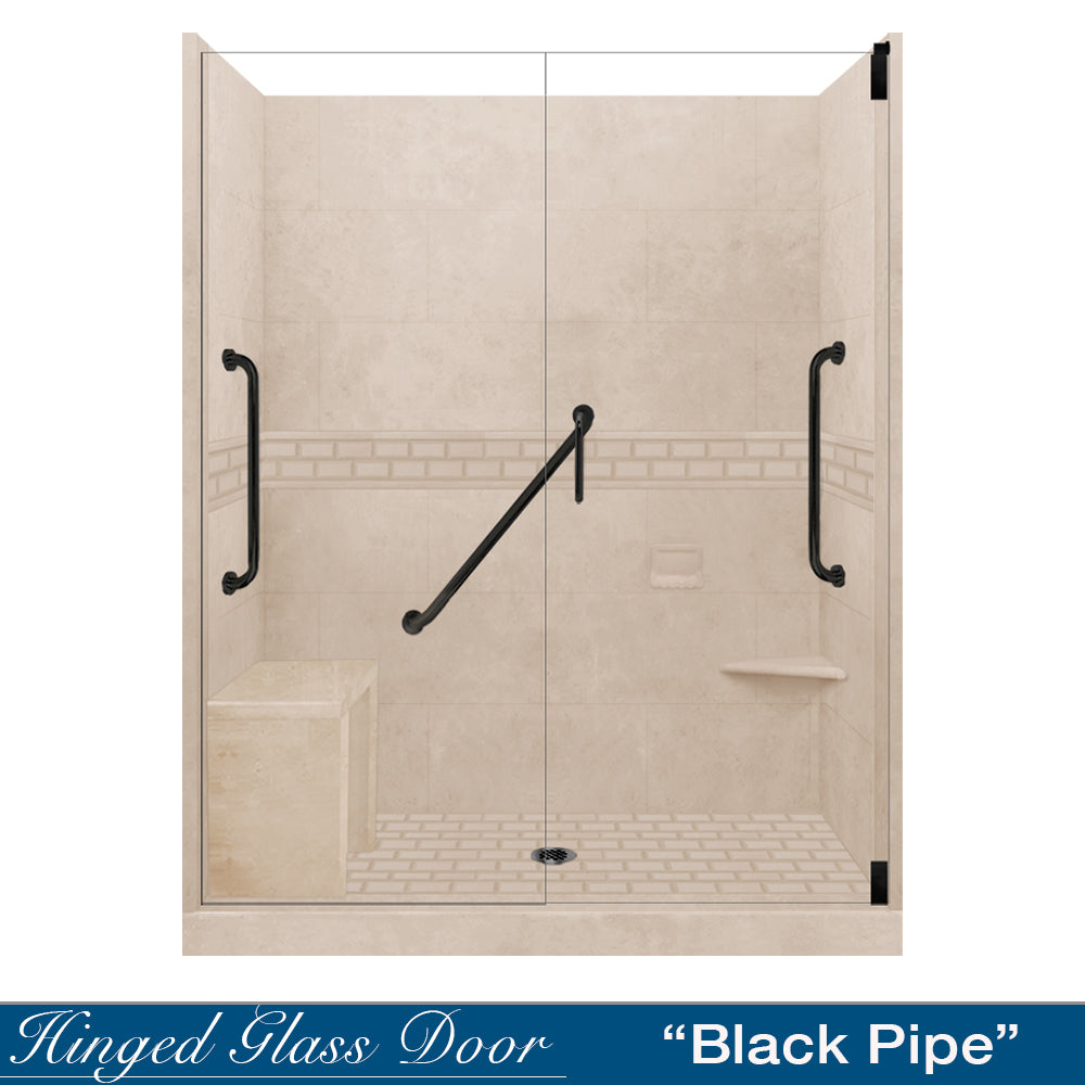 Freedom Subway Brown Sugar 60" Alcove Shower Enclosure Kit