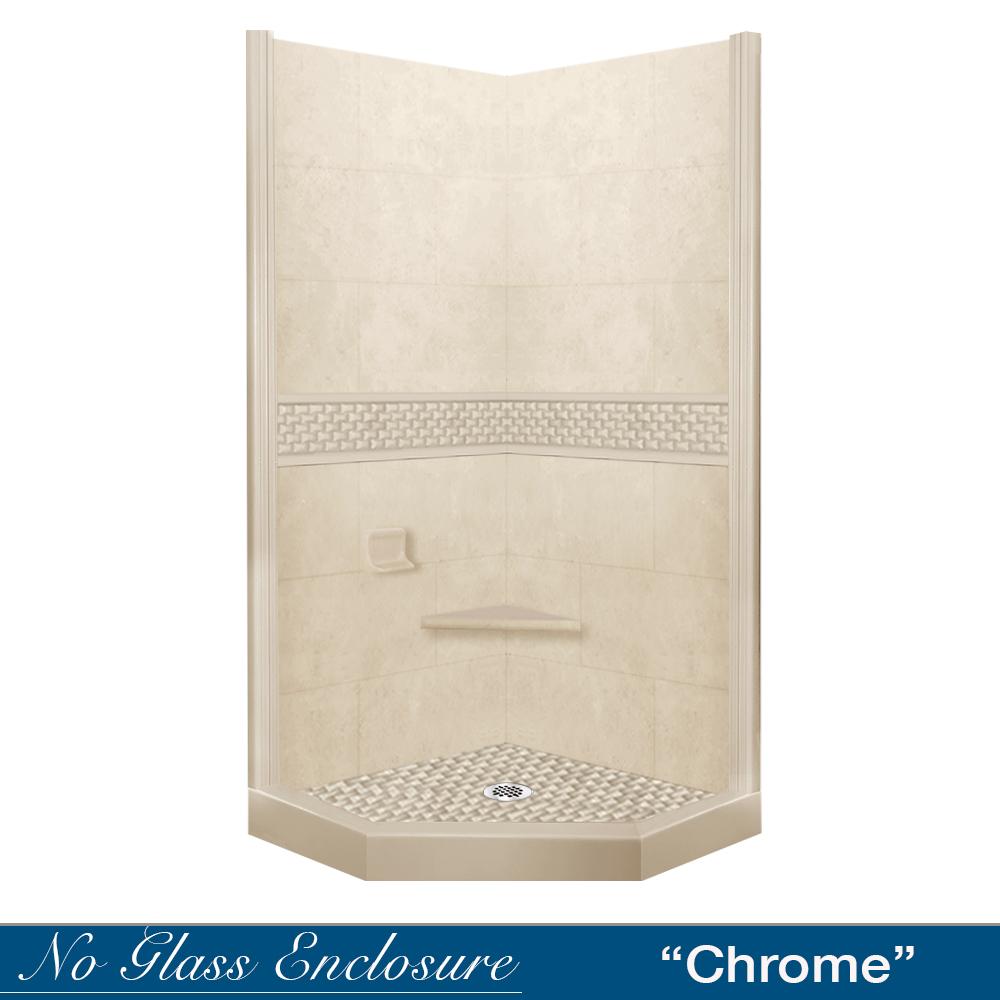 Neo-Angle Desert Sand Sistine Stone & Jewel Stone Accent Shower Remodel Kit
