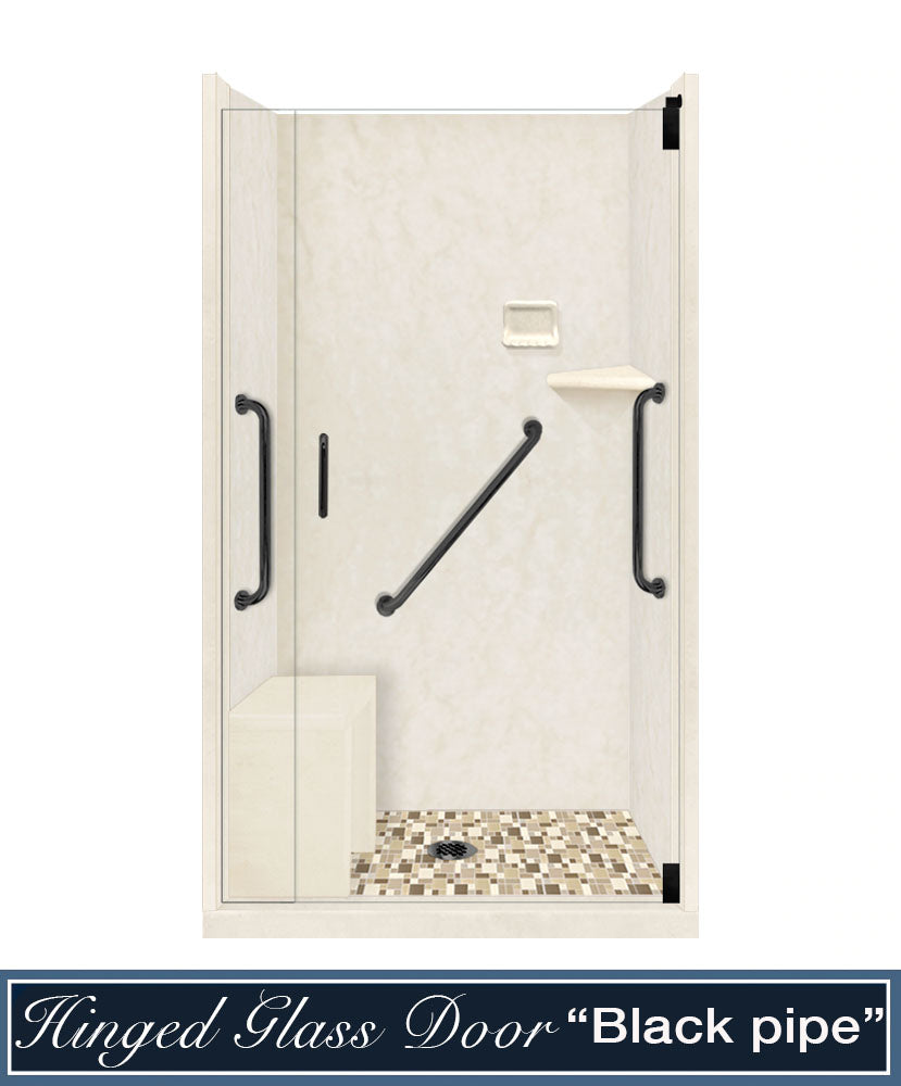 Freedom Alcove Rafe Medici Marble & Tuscany Mosaic Accent Shower Remodel Kit
