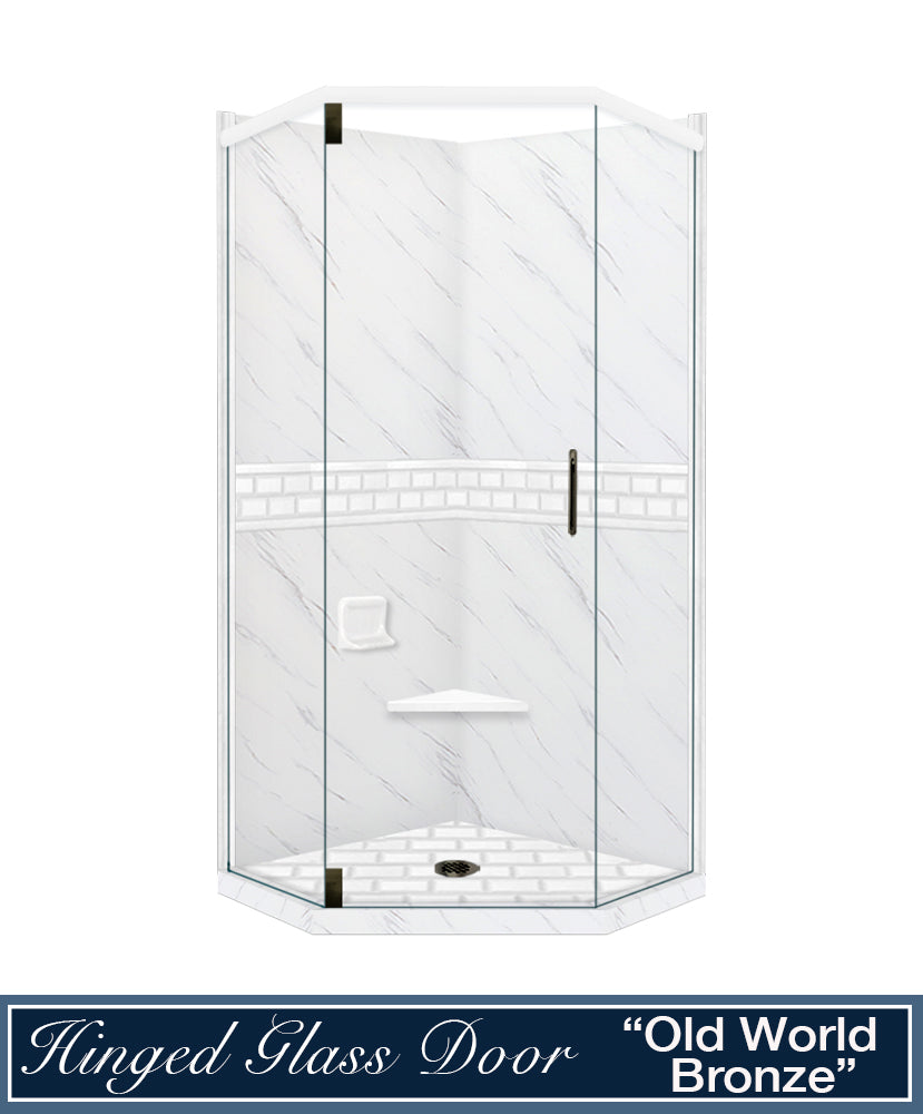 Carrara Marble Subway Neo Shower Enclosure Kit