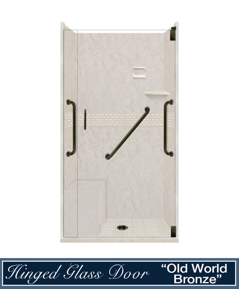 Freedom Rafe Marble Classic Alcove Shower Enclosure Kit