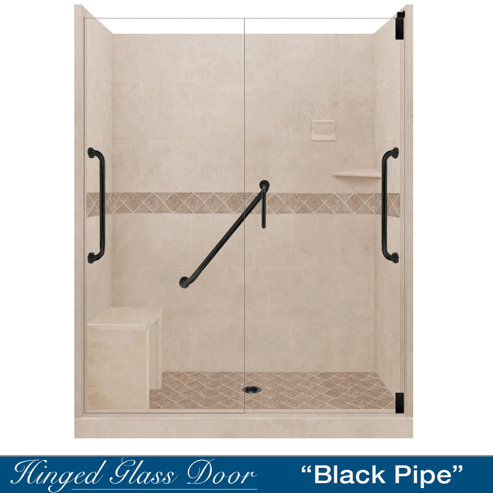 Freedom Standard Diamond Brown Sugar 60" Alcove Shower Kit  testing shower - American Bath Factory