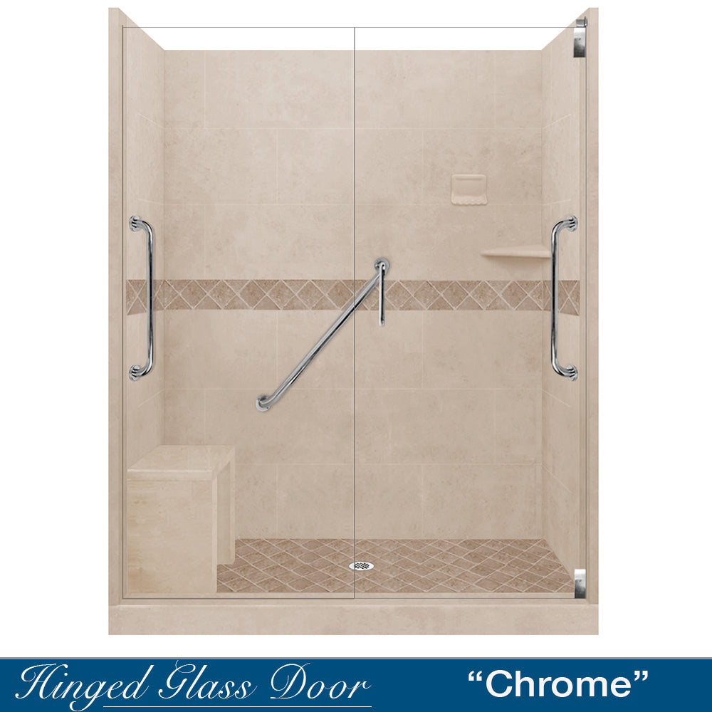 Freedom Standard Diamond Brown Sugar 60" Alcove Shower Kit  testing shower - American Bath Factory