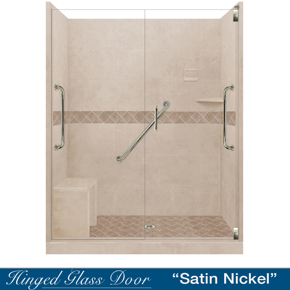 Freedom Standard Diamond Brown Sugar 60" Alcove Shower Kit  testing shower - American Bath Factory