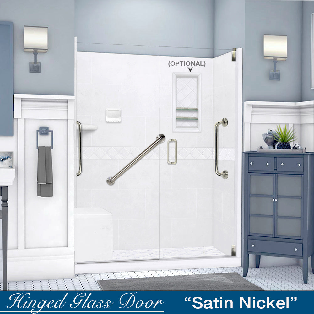 Freedom 60" Alcove Natural Buff Sistine Stone & Diamond Stone Accent Shower Remodel Kit