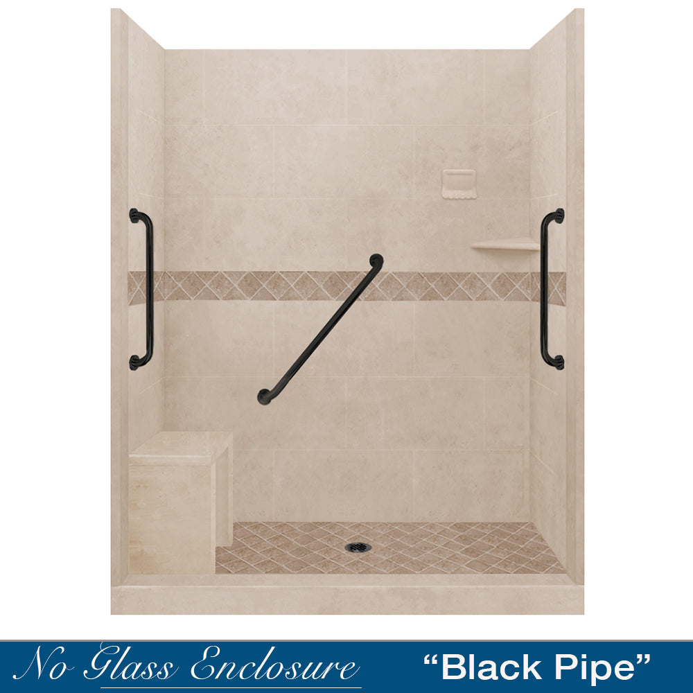 Freedom Standard Diamond Brown Sugar 60" Alcove Shower Kit  testing shower - American Bath Factory