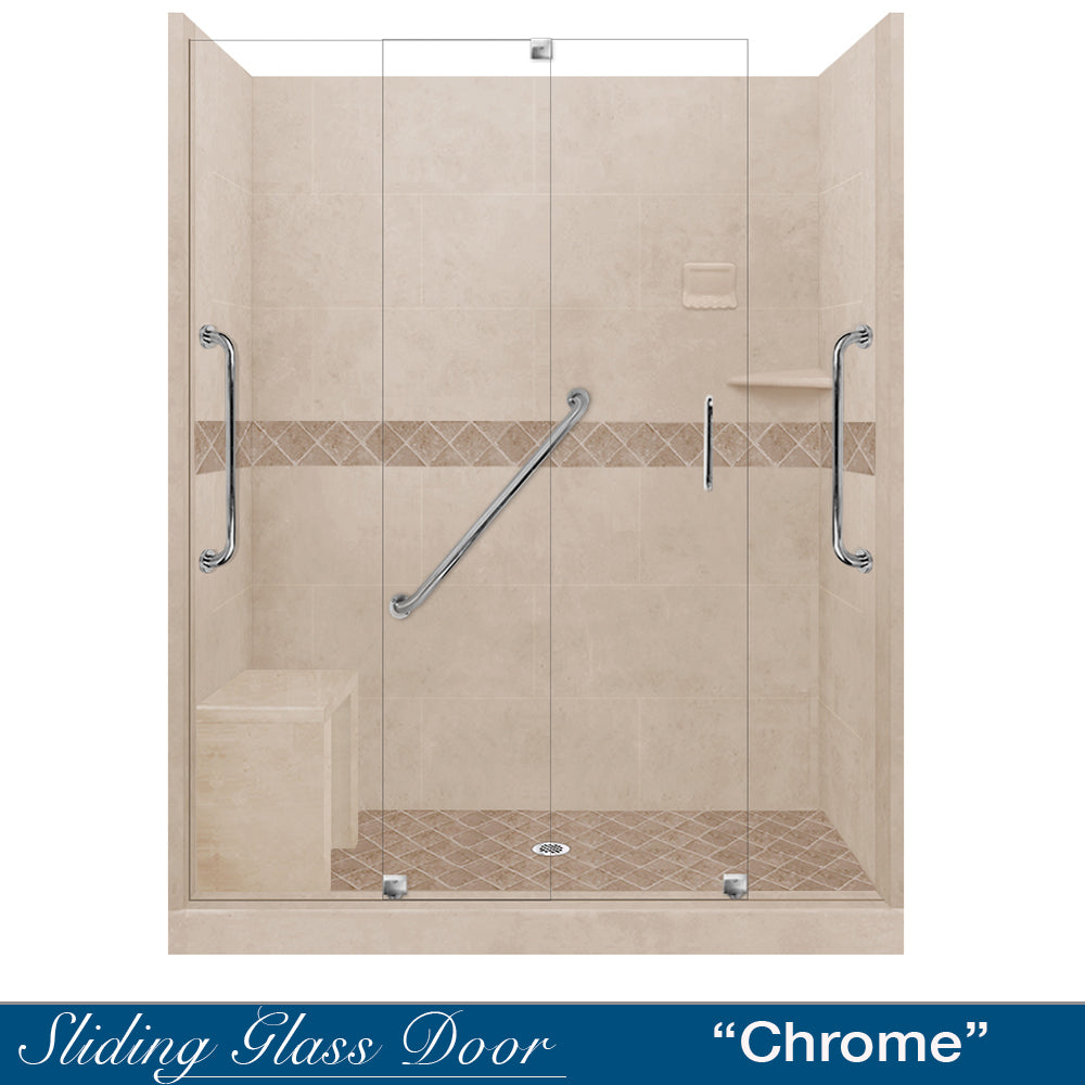 Freedom Standard Diamond Brown Sugar 60" Alcove Shower Kit  testing shower - American Bath Factory