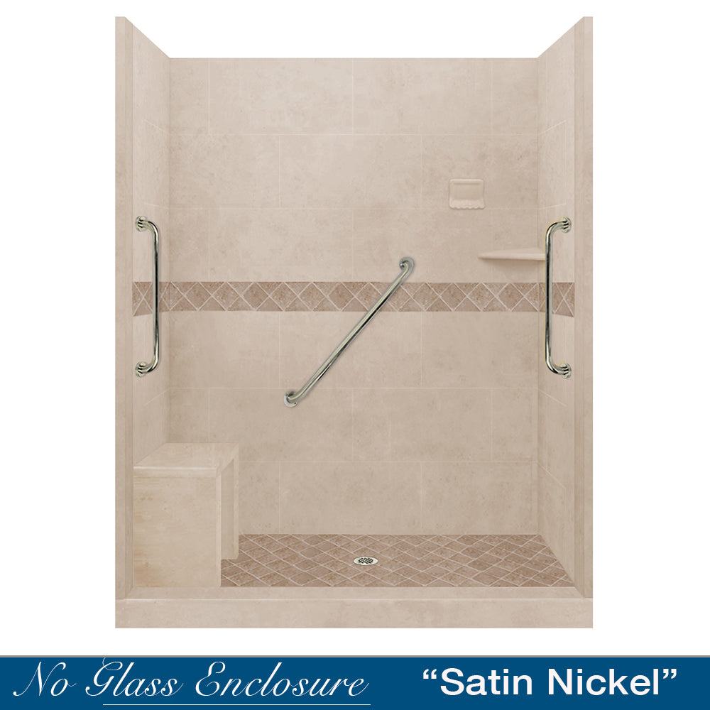 Freedom Standard Diamond Brown Sugar 60" Alcove Shower Kit  testing shower - American Bath Factory