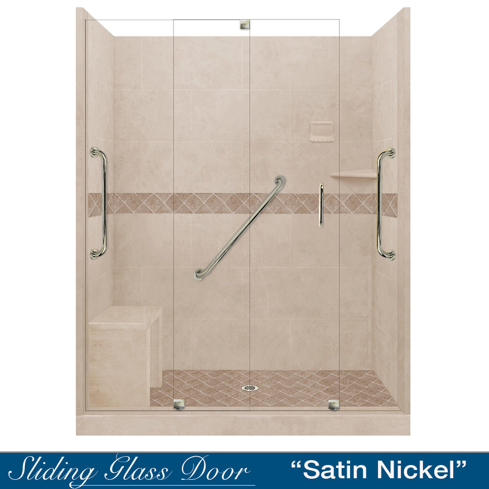 Freedom Standard Diamond Brown Sugar 60" Alcove Shower Kit  testing shower - American Bath Factory