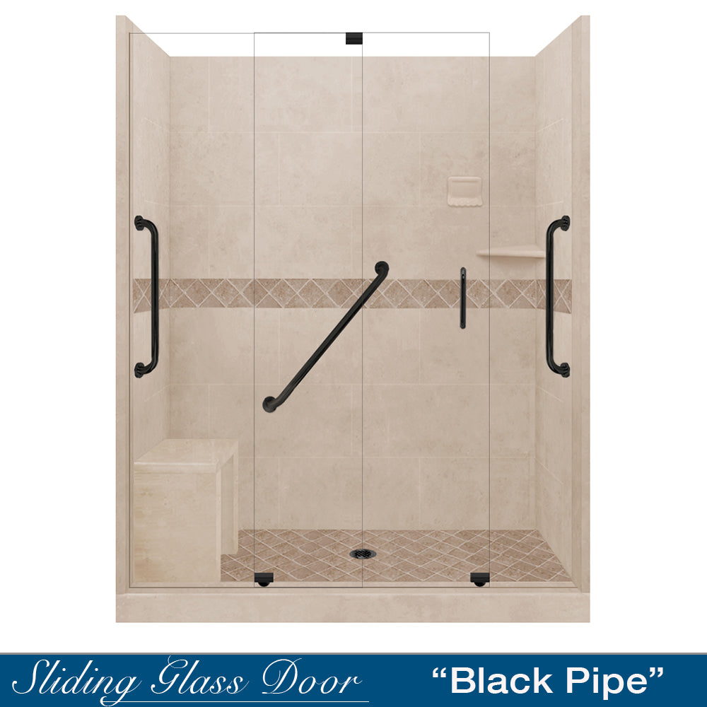 Freedom Standard Diamond Brown Sugar 60" Alcove Shower Kit  testing shower - American Bath Factory