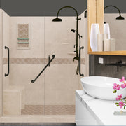 Freedom Standard Diamond Brown Sugar 60" Alcove Shower Kit  testing shower - American Bath Factory