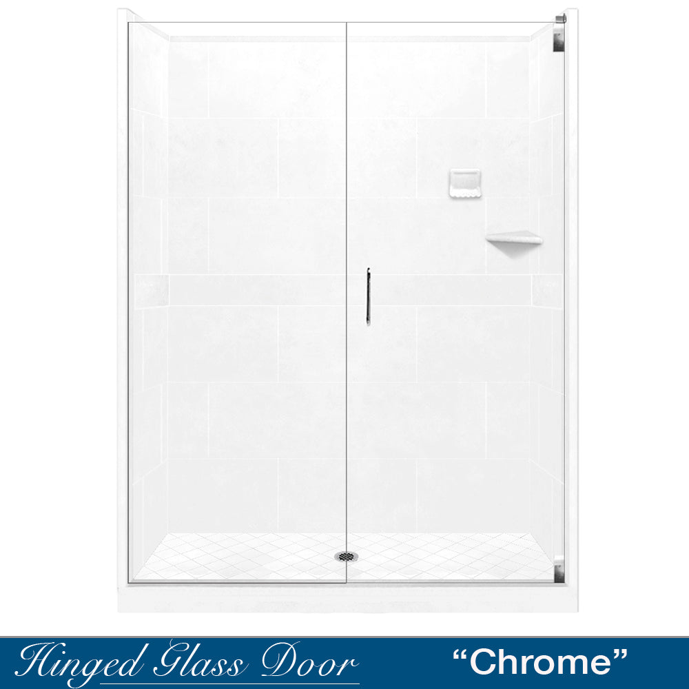 Diamond Solid Natural Buff 60" Alcove Shower Kit  testing shower - American Bath Factory