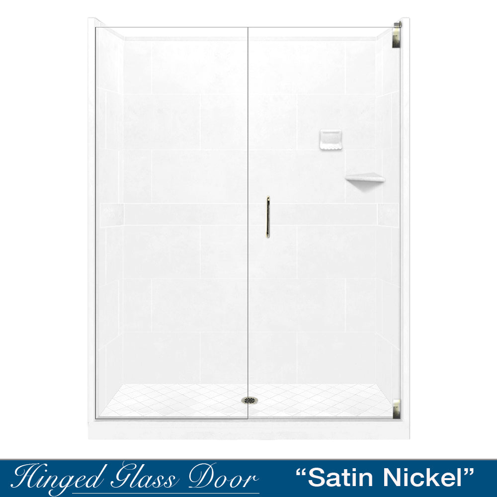 Diamond Solid Natural Buff 60" Alcove Shower Kit  testing shower - American Bath Factory